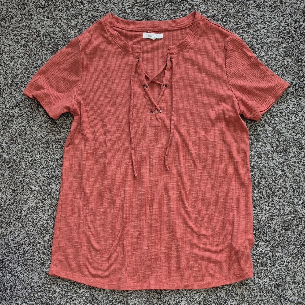 2/$20 Lace-Up Rust Tshirt